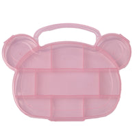 Bear Head Jewelry & Stationery Transparent Storage Box, Multi-functional Plastic Organizer