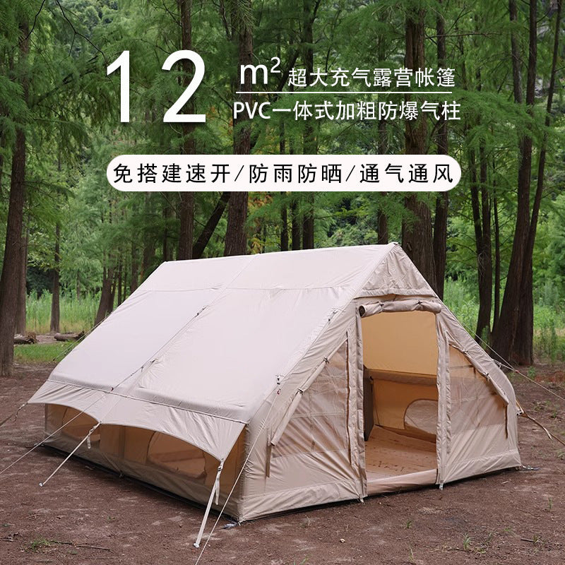 Inflatable Outdoor Camping Tent with Large Space, Portable, Quick-Open, Rainproof for Family Trips