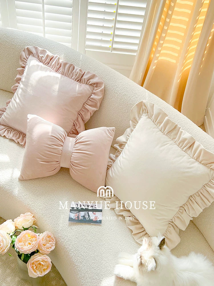M.life Butterfly Girl Bowknot Sofa Cushion Pillow