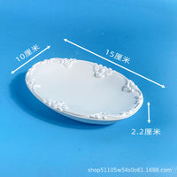 Embossed Plaster Jewelry Display Tray for Rings and Small Ornaments, European Style Photo Prop