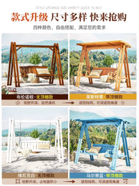 Solid Wood Outdoor Swing Chair with Canopy for Patio Garden
