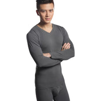 Men's Modal Thermal Underwear Set V-Neck Slim Fit Base Layer