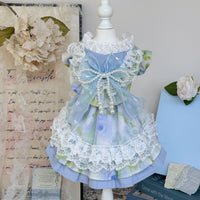 Pet Princess Dress Blue Tulle Skirt for Cats and Dogs