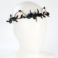 Gothic Halloween Crow Moon Headband with Forehead Pendant for Lolita Cosplay