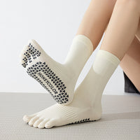 Seamless Non-Slip Pilates Yoga Toe Socks for Women, Cotton