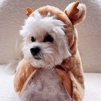 Christmas Reindeer Pet Cloak with Hat for Dogs and Cats