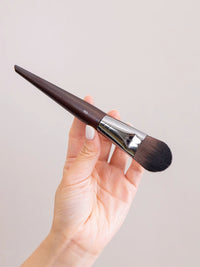 Premium Wood Handle Facial Makeup Brush Set with Fiber Bristles for Foundation, Concealer, Powder, and Blush