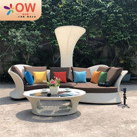 Outdoor Rattan Wicker Sofa Chair Coffee Table Lounger Set Waterproof UV-Resistant Patio Furniture