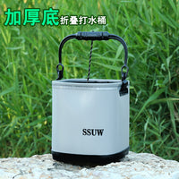 Portable EVA Transparent Fishing Bucket with Thickened Bottom and Rope Handle