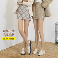 Women's Double-Layer Fleece-Lined Thermal Tights Nude-Effect Winter Leggings
