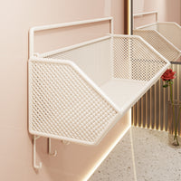 Wall-Mounted Bathroom Shelf with Hooks, No-Drill Shower Caddy for Toiletries and Storage