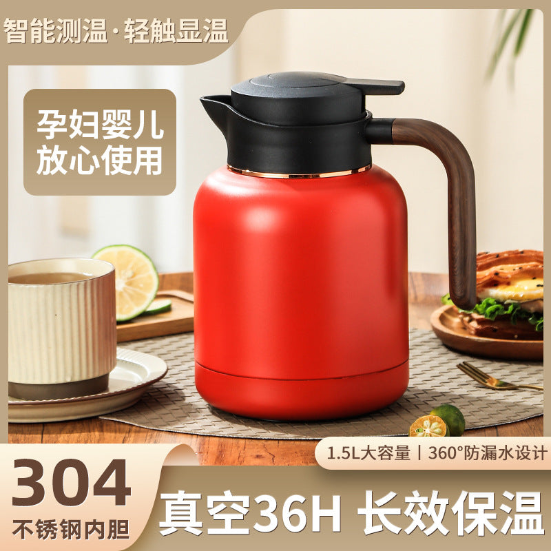 Smart Temperature Display 304 Stainless Steel Insulated Tea Pot with Infuser for Loose Leaf Tea