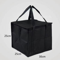 Insulated Reusable Grocery Bag with Aluminum Foil Lining, Foldable Non-Woven Cooler Tote for Food Delivery, Cake, Wine, and Perishables