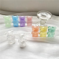 Korean Ins Style Transparent Bear Airbag Phone Stand with Cloud Design, Expandable Grip for Portable Viewing