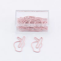 Heart-shaped Paper Clips, Pink, 15-count Box, Cute Design for Students and Office