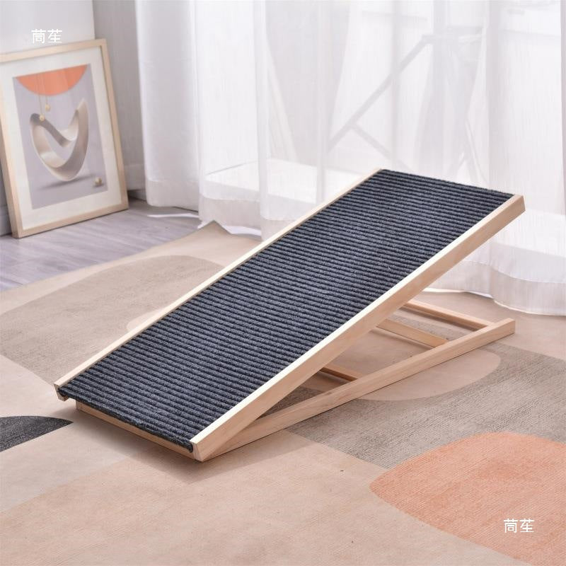 Pet Ramp Stairs for Small Dogs and Cats, Adjustable Wooden Foldable Ladder for Beds and Sofas
