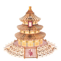 Adult 3D Wooden Puzzle Model Kit - Large Ancient Architecture and Vehicle Replicas