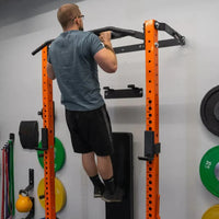 Wall-Mounted Foldable Squat Rack with Adjustable Height for Home Gym, Multifunctional Power Rack