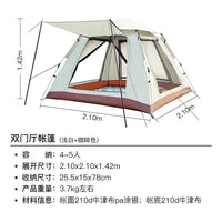 Automatic Pop-Up Camping Tent for 3-4 People, Waterproof Outdoor Family Tent