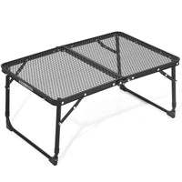Portable Aluminum Alloy Folding Camping Table with Mesh Top for Outdoor Picnic BBQ