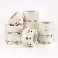 Transparent Easy-Tear OPEN Arrow Label Stickers for Packaging
