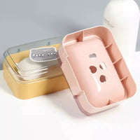 Transparent Flip-Top Soap Dish with Lid and Drainage for Home, Travel, and Dorms