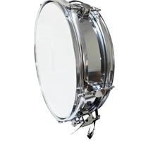 14-inch Steel Snare Drum with Drum Key and Sticks, Polished Chrome Finish