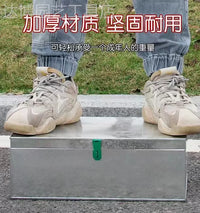 Galvanized Iron Tool Box Storage Organizer with Lid, Multi-functional Metal Container for Home and Outdoor Use