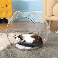 Plastic Cat Bed Four Seasons Universal Pet Nest Space Capsule Design Easy Clean Semi-Enclosed Cat House