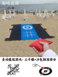 Outdoor Picnic Mat Parent-Child Lawn Moisture-Proof Tic-Tac-Toe Game Mat Portable Beach Camping Storage Mat