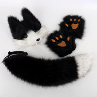 Halloween Wolf Fang Mask & Tail Set for Cosplay Parties