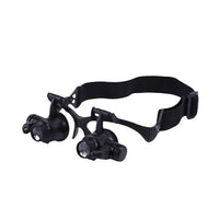 Head-Mounted Magnifier with LED Light, 10X-25X High Magnification for Jewelry Repair and Appraisal