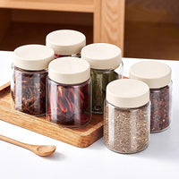 Heat-Resistant Glass Spice Jars with Airtight Lids for Kitchen Storage