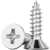 304 Stainless Steel Flat Head Phillips Self-Tapping Wood Screws, Pointed Tail, M3-M8