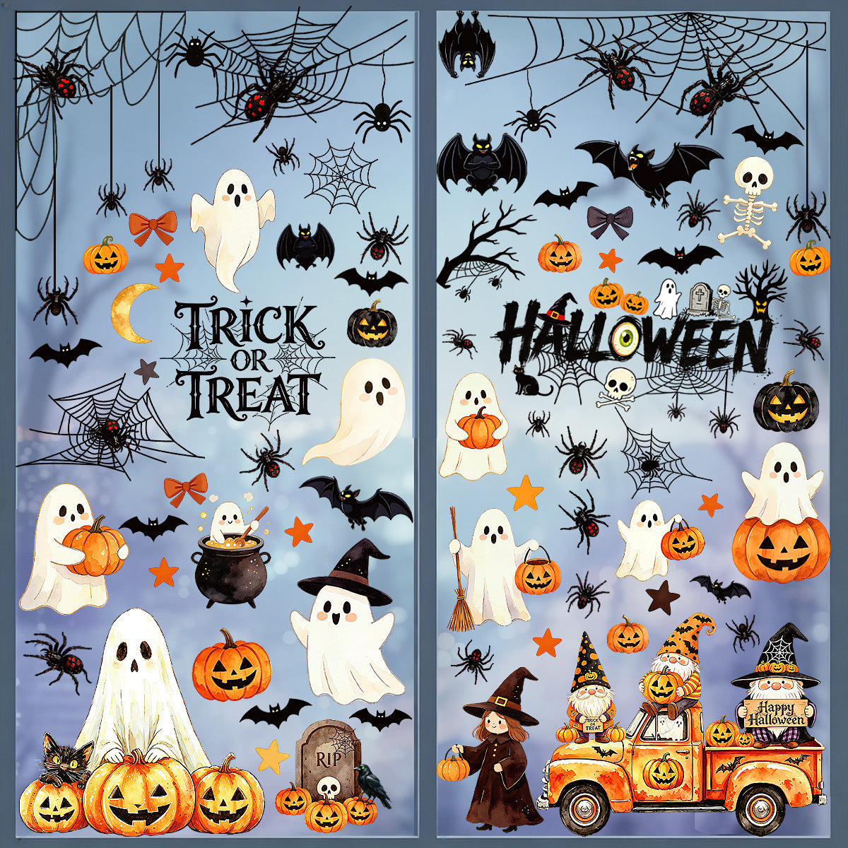 2026 Halloween Cartoon Window Clings for Festive Decoration