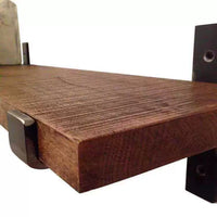 LOFT Industrial Style Solid Wood Wall Shelf with Iron Brackets, Floating Display Ledge for Living Room Decor