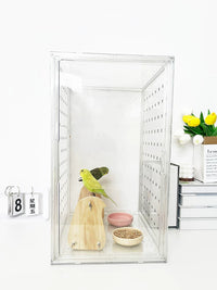 Acrylic Bird Cage Parrot Cage New Anti-splash Transparent Luxury Breeding Box for Live Birds Pigeons