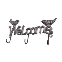 Cast Iron Welcome Bird Wall Hook for Garden & Home Decor