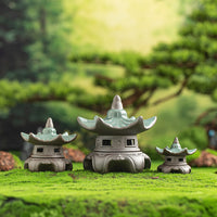 Chinese Zen Ceramic Pavilion Aquarium Landscaping Ornament