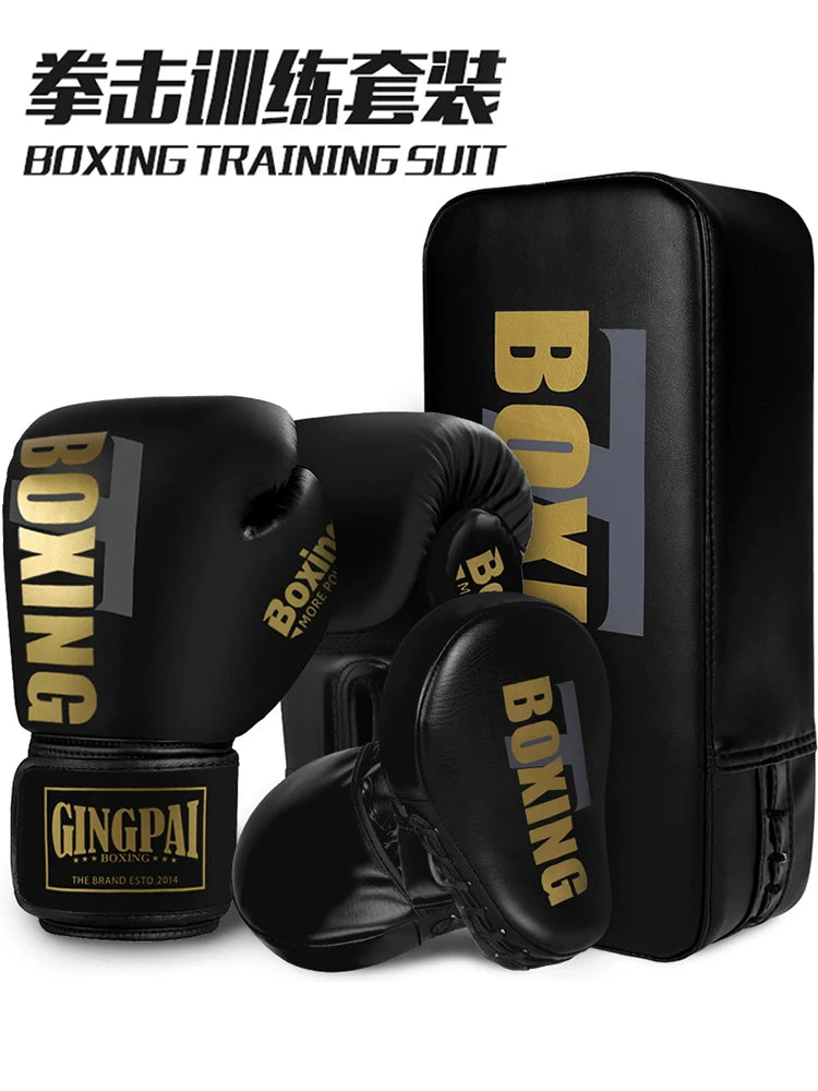 Adult & Kids Boxing Gloves with Focus Mitts for Training, Kickboxing, Muay Thai