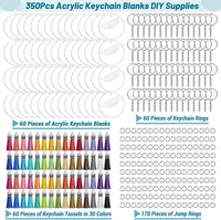DIY Clear Acrylic Keychain Blanks Set with Rings