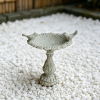 Outdoor Bird Bath Basin with Dual Birds, Vintage Garden Yard Resin Craft Decor Bird Feeder