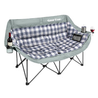 Portable Double Outdoor Folding Chair with Thickened Suede for Camping and Picnic