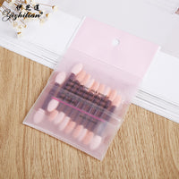 Portable 10-Piece Eyeshadow Brush Set with Latex Sponge Applicators and Lip Brush
