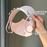 Summer UV Protection Full Face Mask with Ear Hooks and Brim, Breathable Ice Silk Sunshade