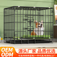 Pet Dog Cat Crate Indoor Outdoor Metal Kennel with Tray and Accessories for Small to Medium Breeds
