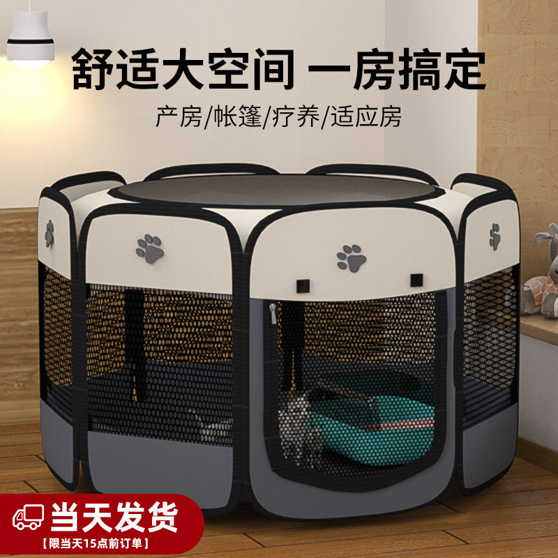 Pet Birthing Tent Whelping Box for Cats and Small Dogs, Foldable and Enclosed