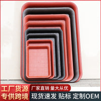 Rectangular Frosted Resin Succulent Planter Tray with Drainage Base