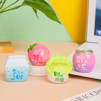 Cute Fruit-Themed Resin Mini Desktop Car Ornament with Auspicious Sayings