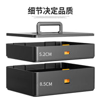 Portable Multi-functional Industrial Grade Tool Box with Upper and Lower Compartments